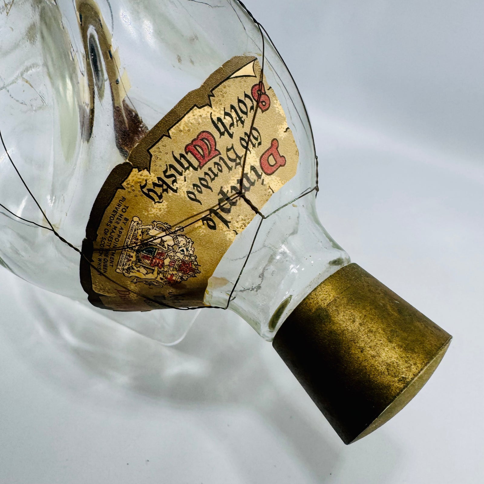 Vintage Haig’s Dimple Ship in Bottle | Nautical Glass Whisky Bottle Decor