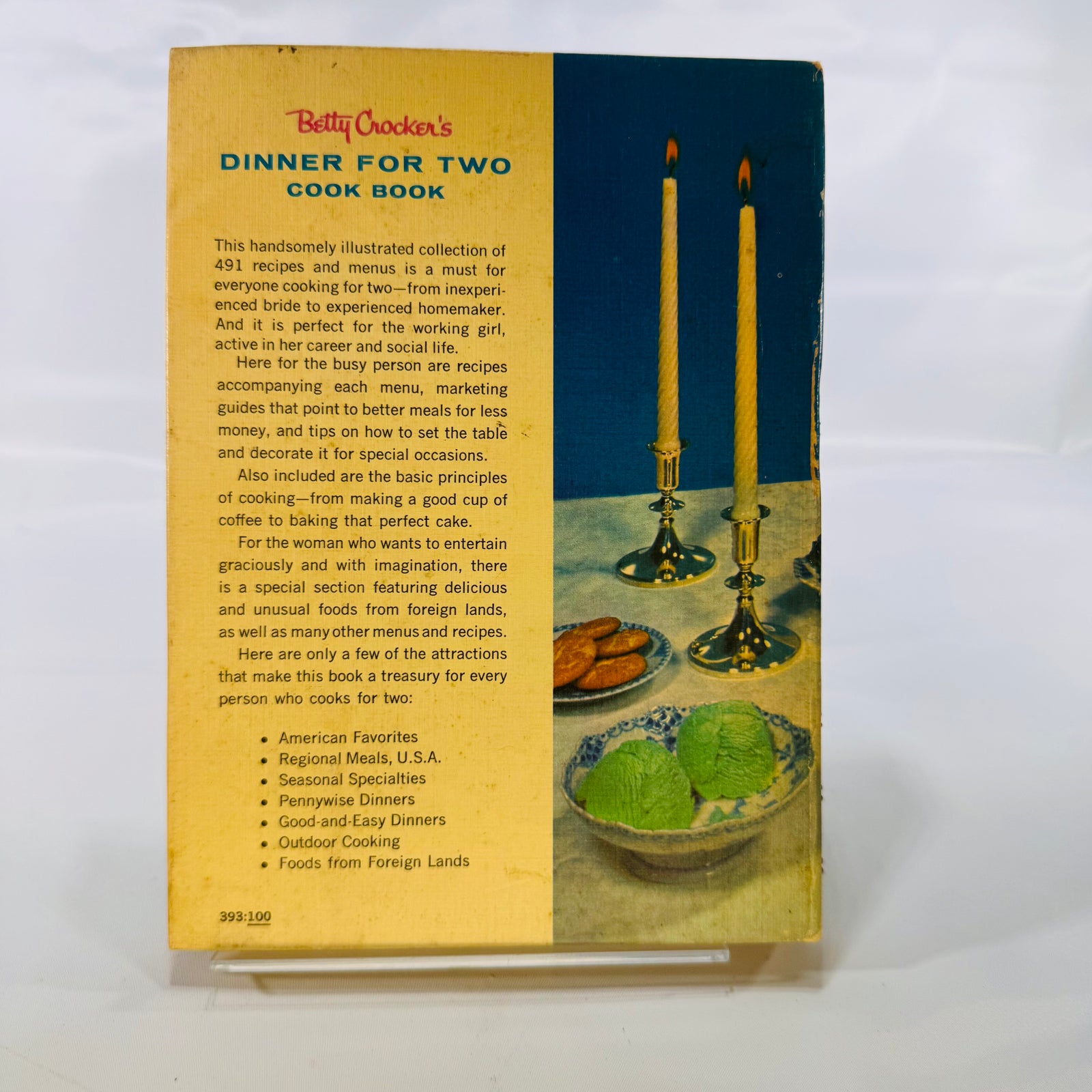 Betty Crocker's Dinner for Two Cook Book by General Mills (1958), Illustrated by Charles Harper, Simon and Schuster, First Edition, Hardcover with Metal Spiral Binding
