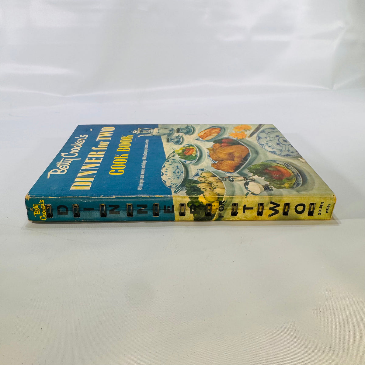 Betty Crocker's Dinner for Two Cook Book by General Mills (1958), Illustrated by Charles Harper, Simon and Schuster, First Edition, Hardcover with Metal Spiral Binding