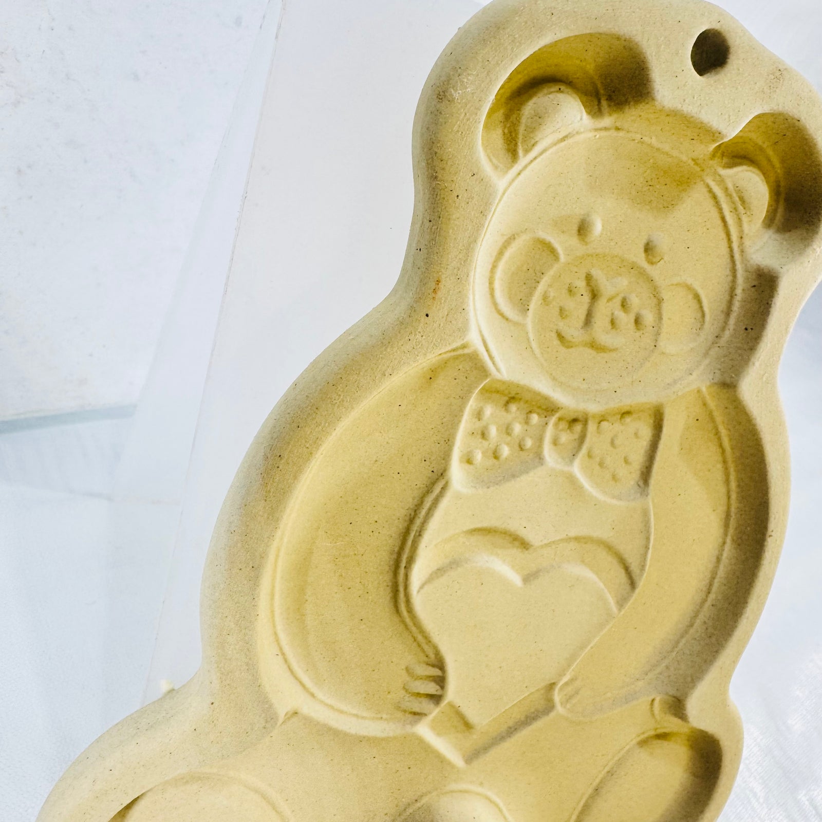 Pampered Chef Teddy Bear Cookie Mold 1991 Stoneware USA with Box