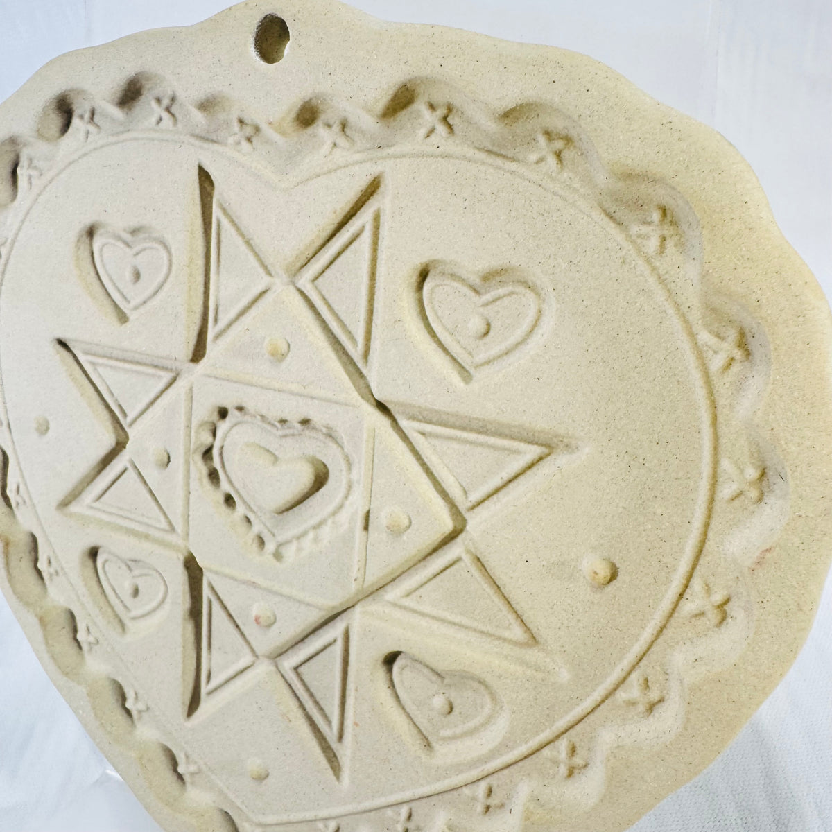 Pampered Chef Homespun Heart Cookie Mold 1993 Round Up from the Heart with Original Box