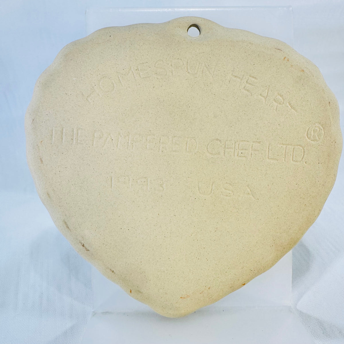 Pampered Chef Homespun Heart Cookie Mold 1993 Round Up from the Heart with Original Box