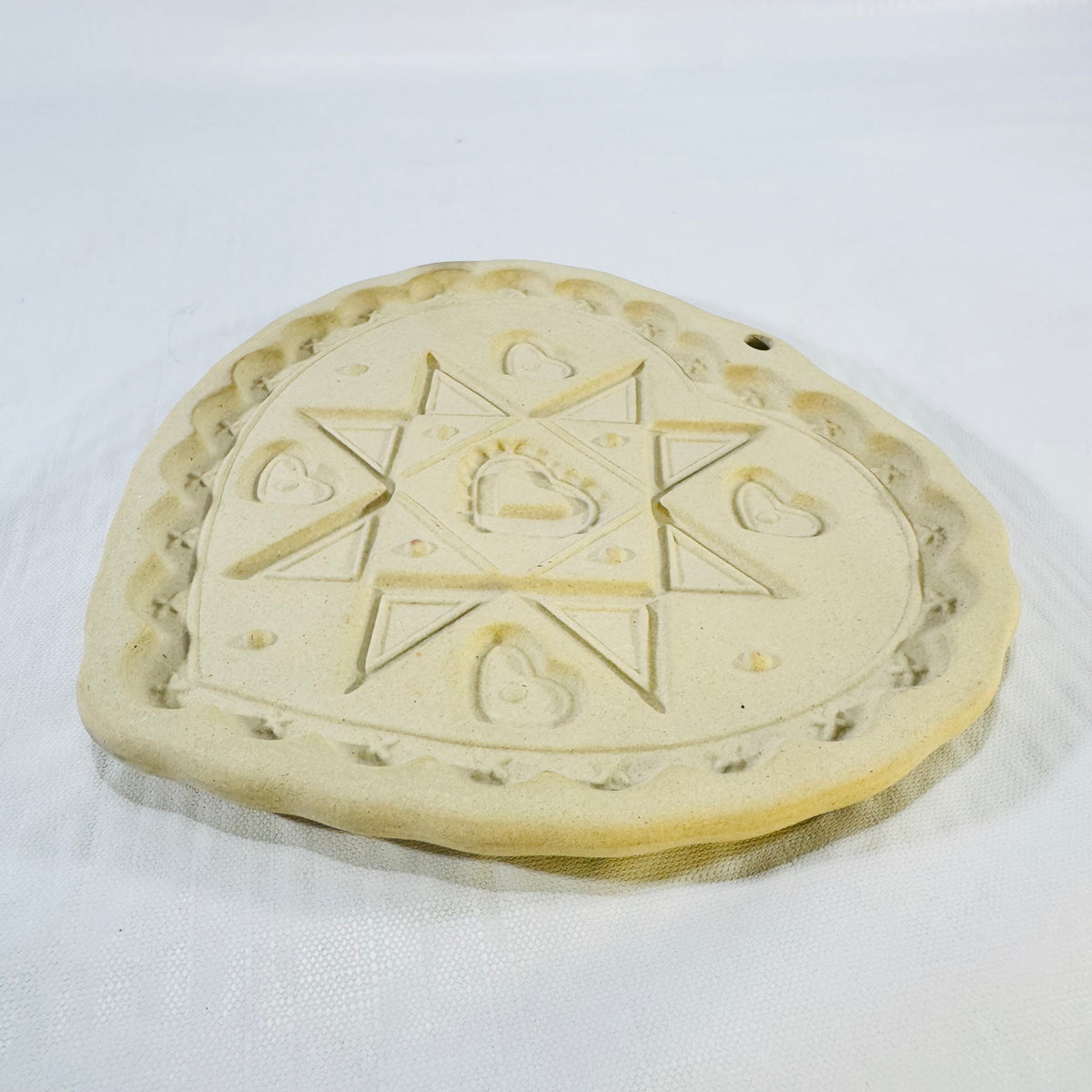 Pampered Chef Homespun Heart Cookie Mold 1993 Round Up from the Heart with Original Box