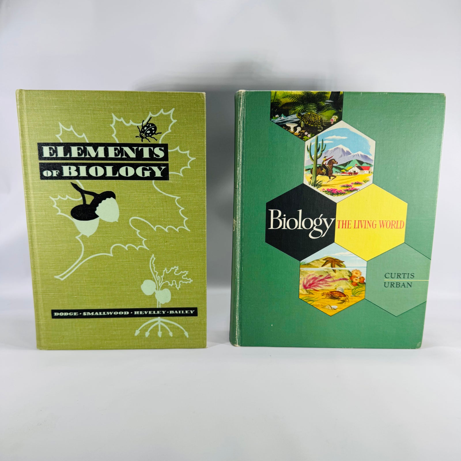 Natural History / Biology Textbook Lot — Elements of Biology (1957) + Biology: The Living World (1968) — Illustrated Hardcovers | Mid-Century Science