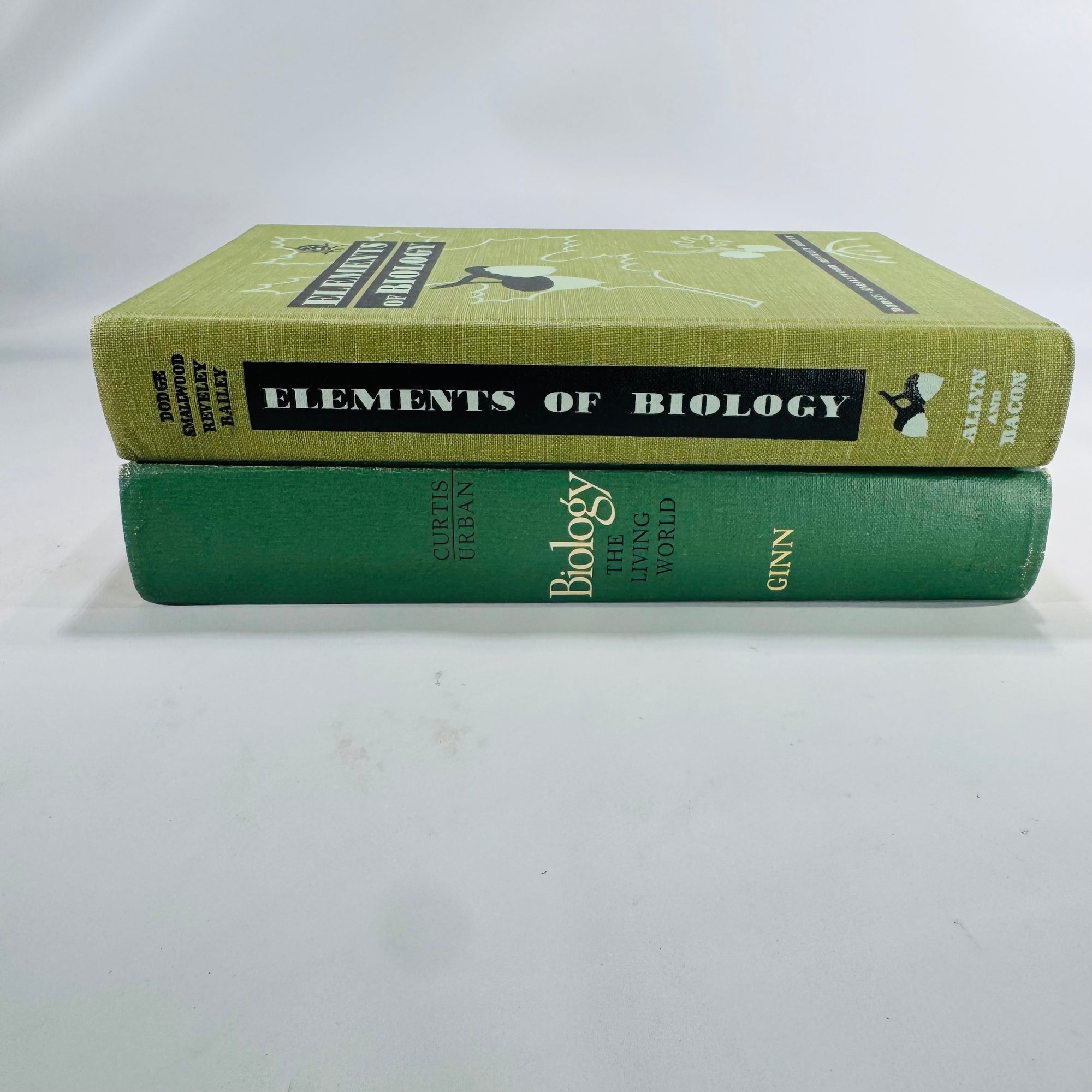 Natural History / Biology Textbook Lot — Elements of Biology (1957) + Biology: The Living World (1968) — Illustrated Hardcovers | Mid-Century Science
