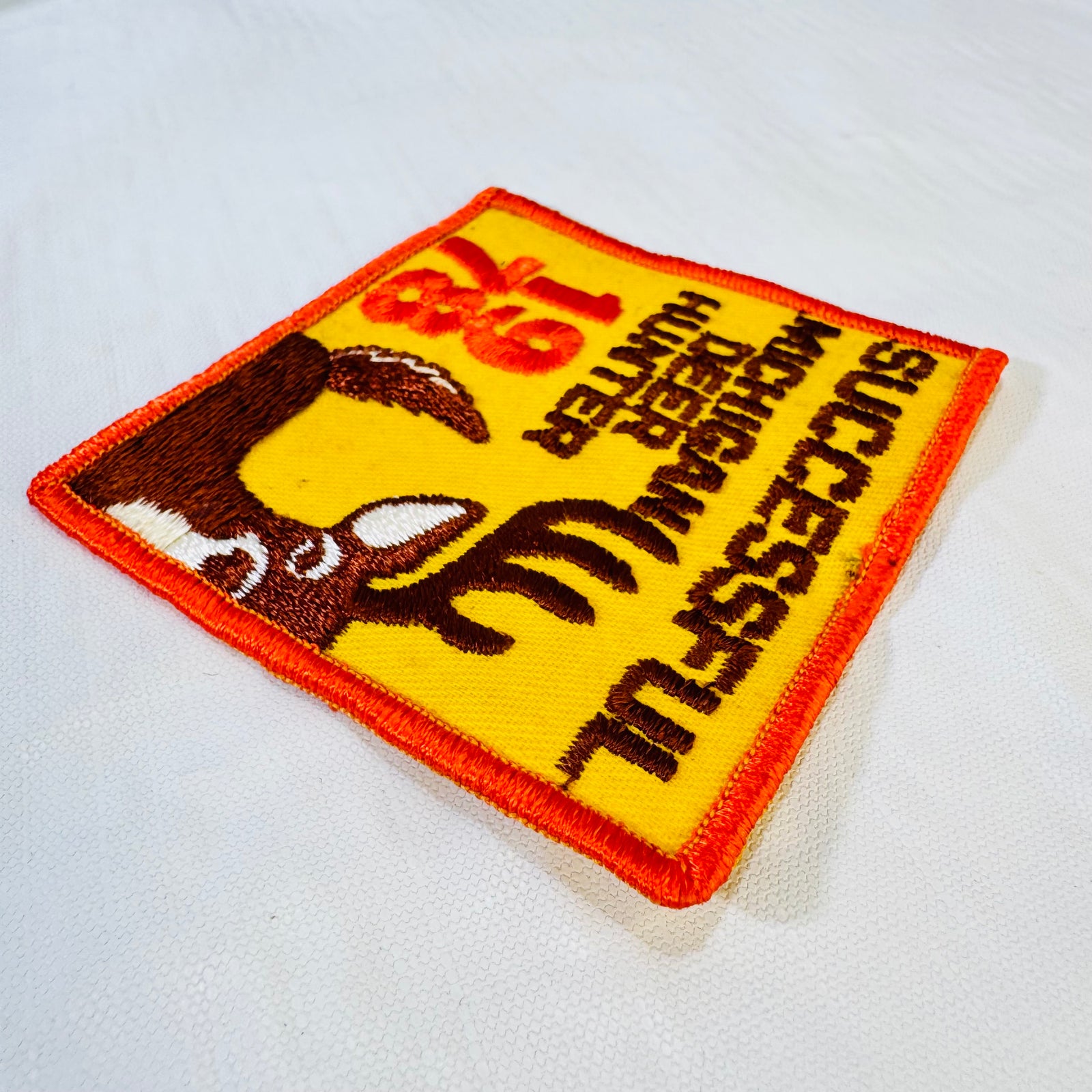 1978 Michigan DNR Successful Deer Hunter Patch Original Yellow Orange Deer