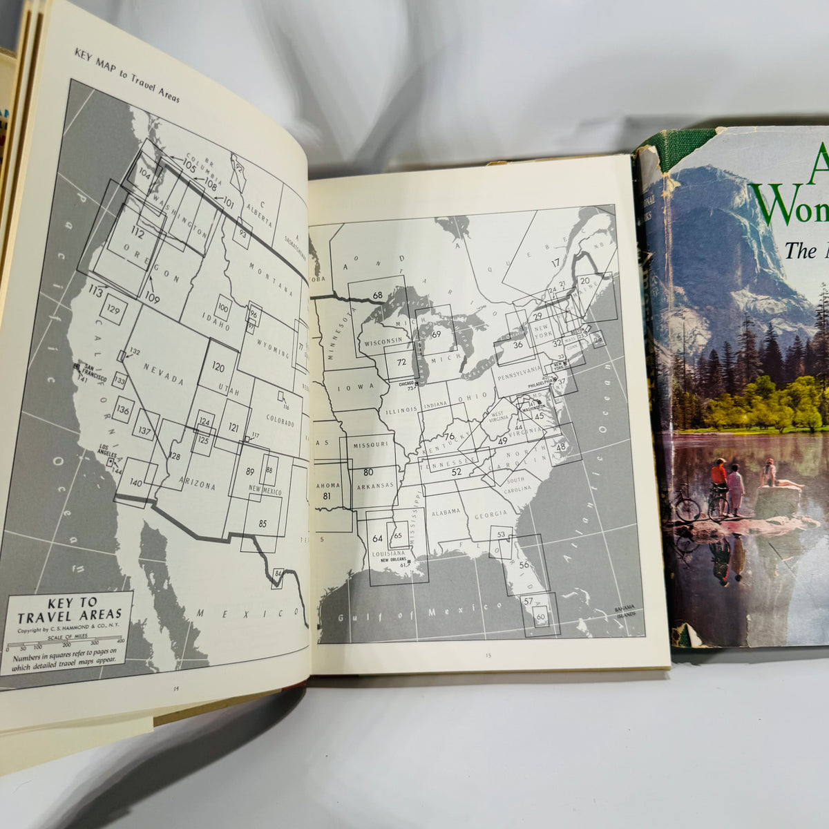 Travel & National Parks Pictorial Guides — America’s Wonderlands (1959, later printing) + Hammond’s Illustrated Travel Guide (1957, Book Club) — National Geographic & C.S. Hammond | Photo-rich, Reference, Travel & Geography