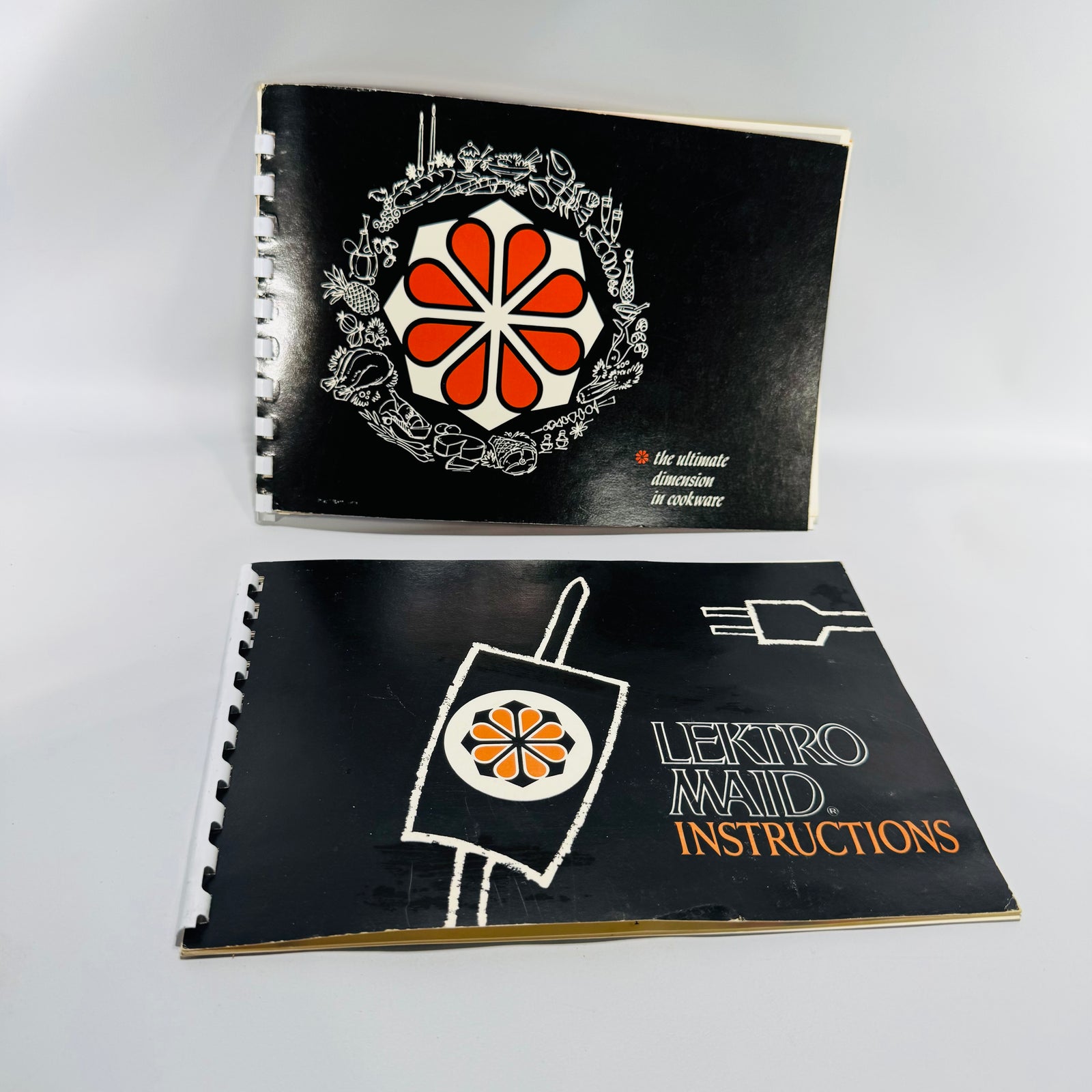 Lektro Maid Instructions (1970) + Miracle Maid “The Ultimate Dimension in Cookware” (1968) — West Bend | Comb-Bound Set, Vintage Cookware Manuals