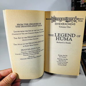 Dragonlance Heroes Paperback Book Bundle — The Legend of Huma, The Gates of Thorbardin, Galen Beknighted Richard A. Knaak, Dan Parkinson, Michael Williams | TSR | 1988–1990
