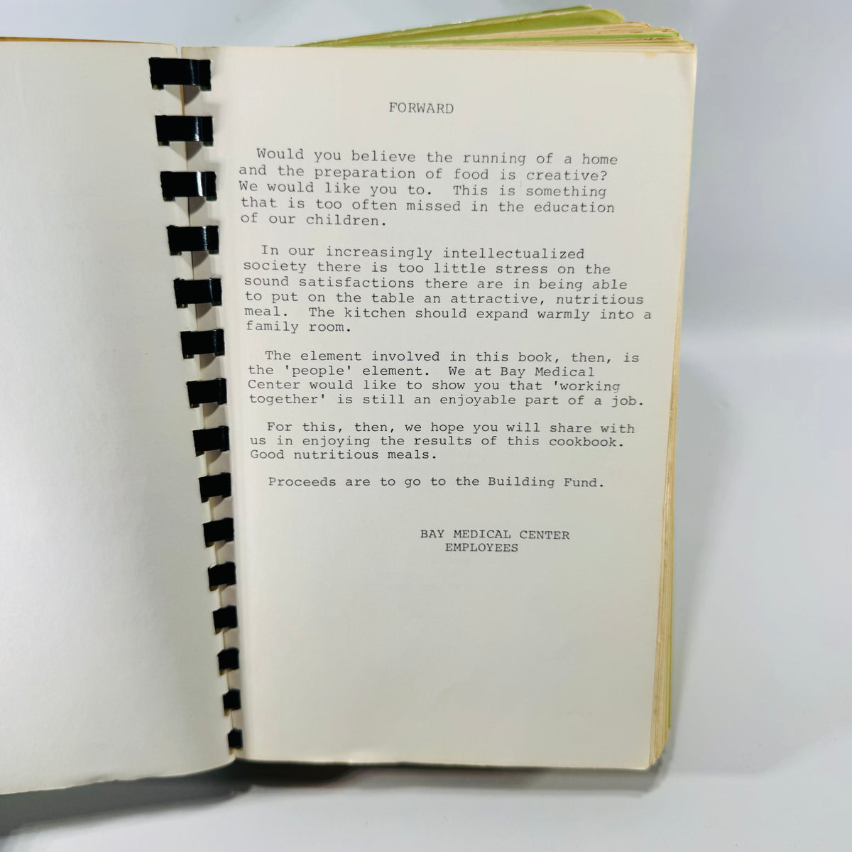 BMC Cookbook — Bay Medical Center Employee Cookbook Bay Medical Center Employees | Bay City, Michigan | 1977 First Printing