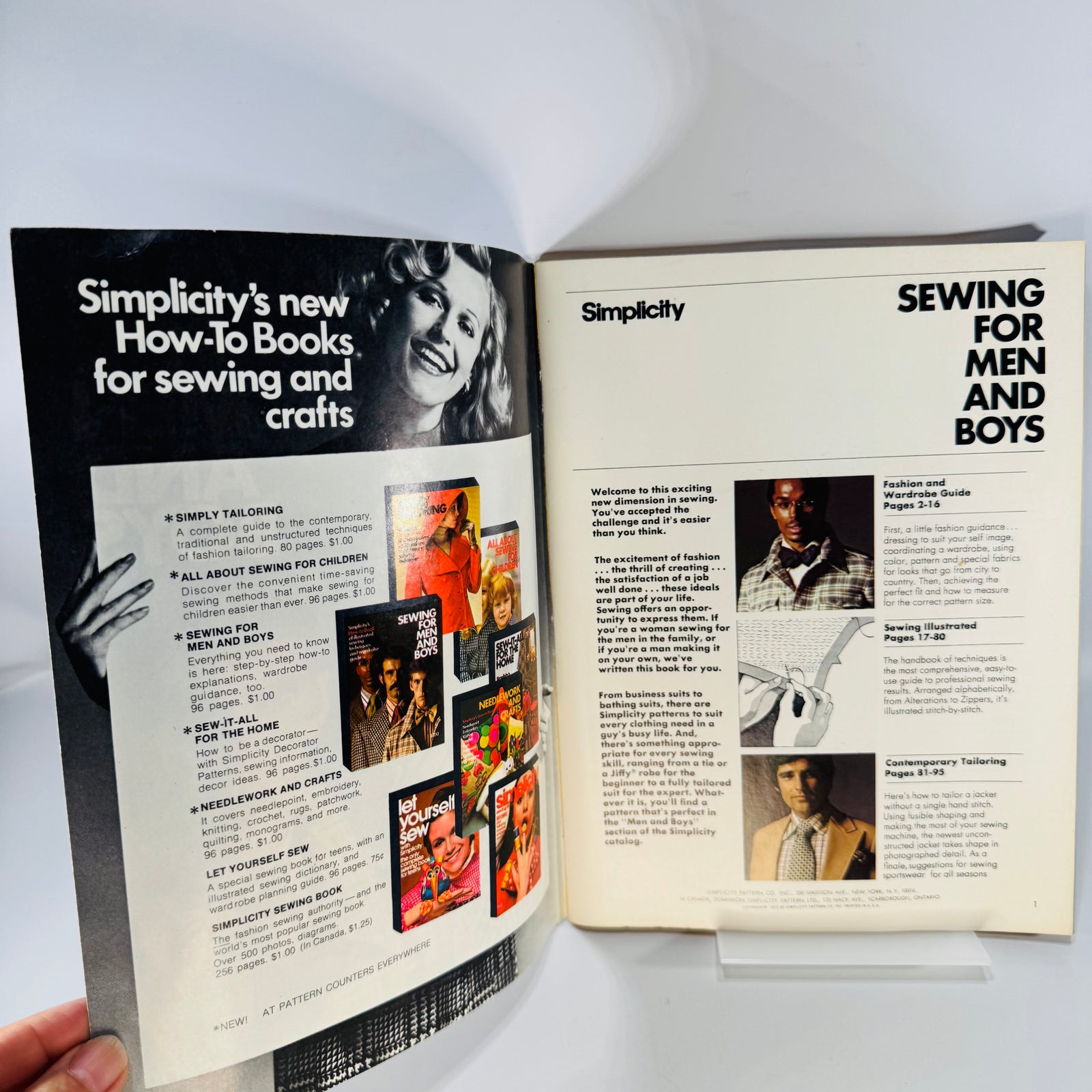 Sewing for Men and Boys — Simplicity’s How-To Book of Illustrated Sewing Techniques and Wardrobe Guide Simplicity Pattern Co. | 1973