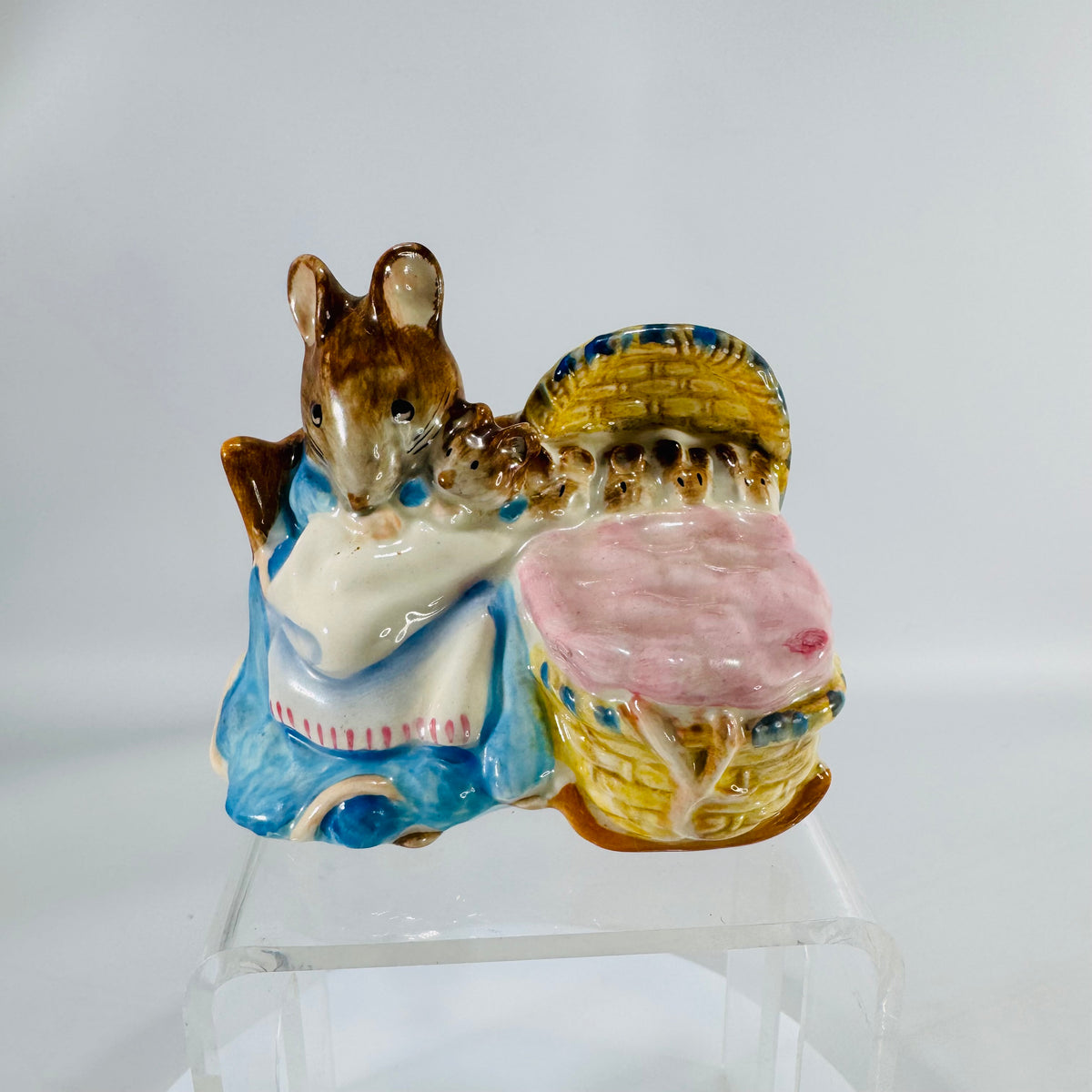 Beswick “Hunca Munca with Cradle” Figurine – Beatrix Potter | Vintage English Pottery (1951 Copyright)