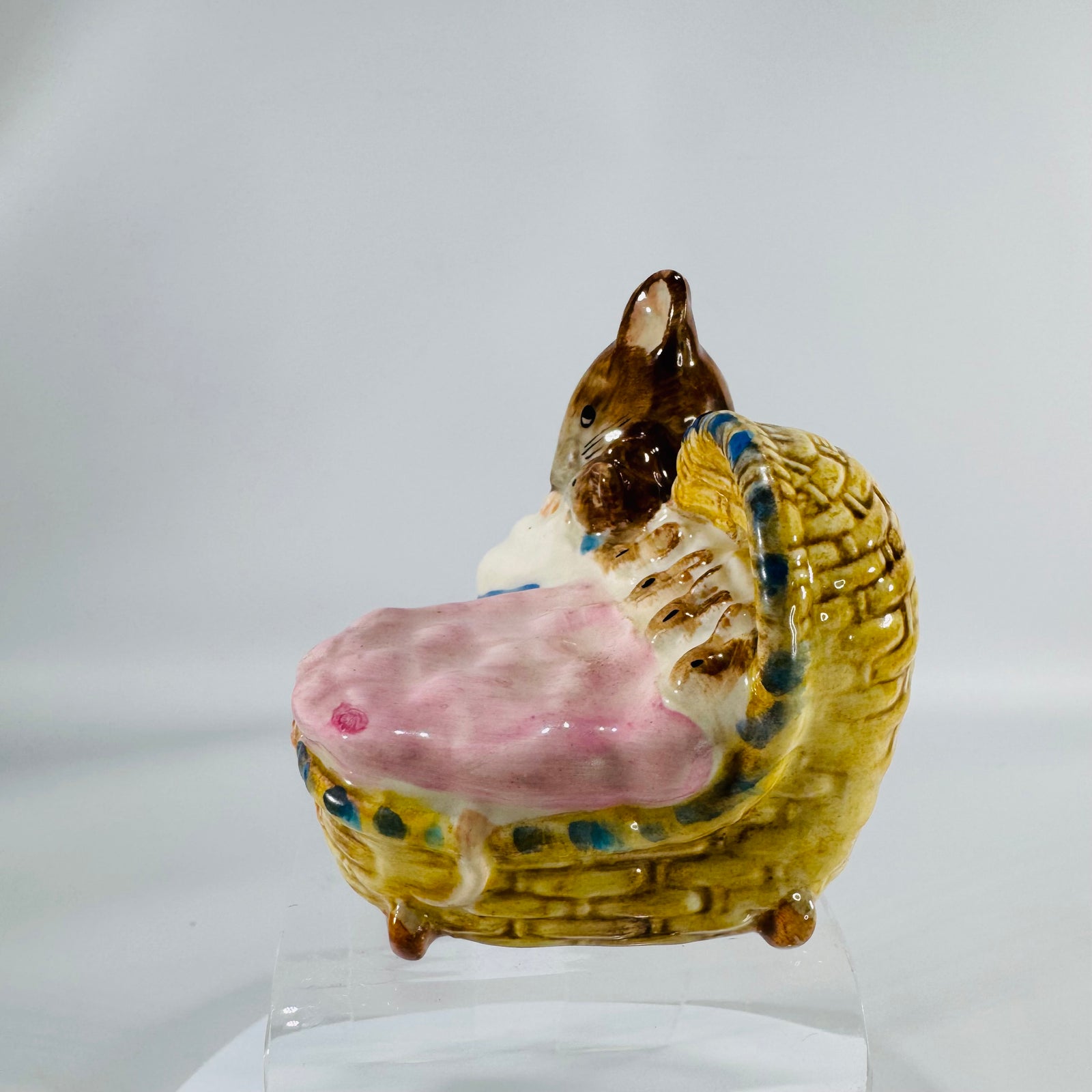 Beswick “Hunca Munca with Cradle” Figurine – Beatrix Potter | Vintage English Pottery (1951 Copyright)