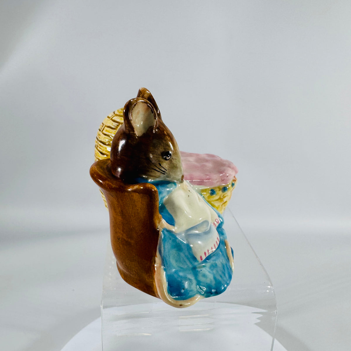 Beswick “Hunca Munca with Cradle” Figurine – Beatrix Potter | Vintage English Pottery (1951 Copyright)