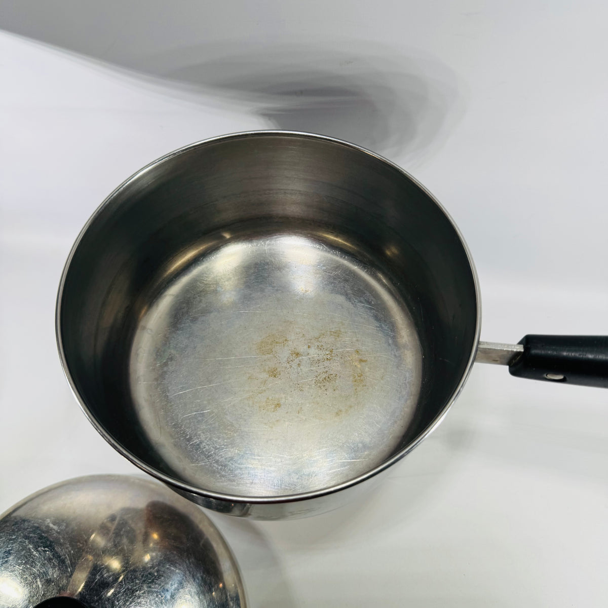 Vintage Revere Ware 2 Qt Saucepan Copper Bottom Stainless Pot Lid Double Boiler Insert Serving Bowl Collectible Cookware