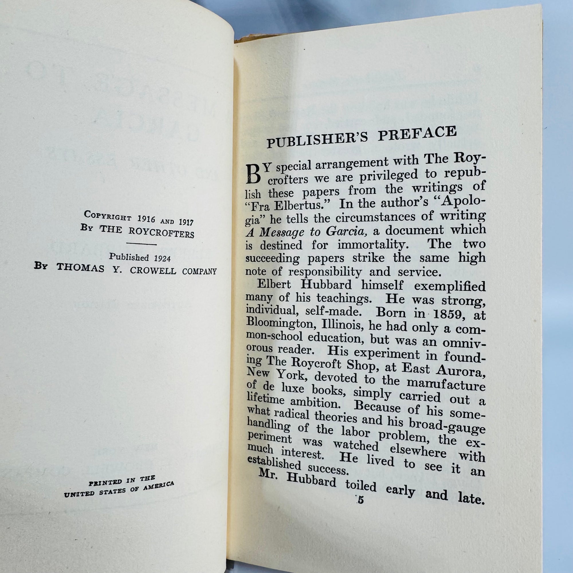 Vintage Leadership & Quotations — A Message to Garcia (1924) + Elbert Hubbard’s Scrap Book (1923) — Elbert Hubbard | 2-Book Lot, Inspirational Essays, GENRE: Inspirational Essays & Quotations