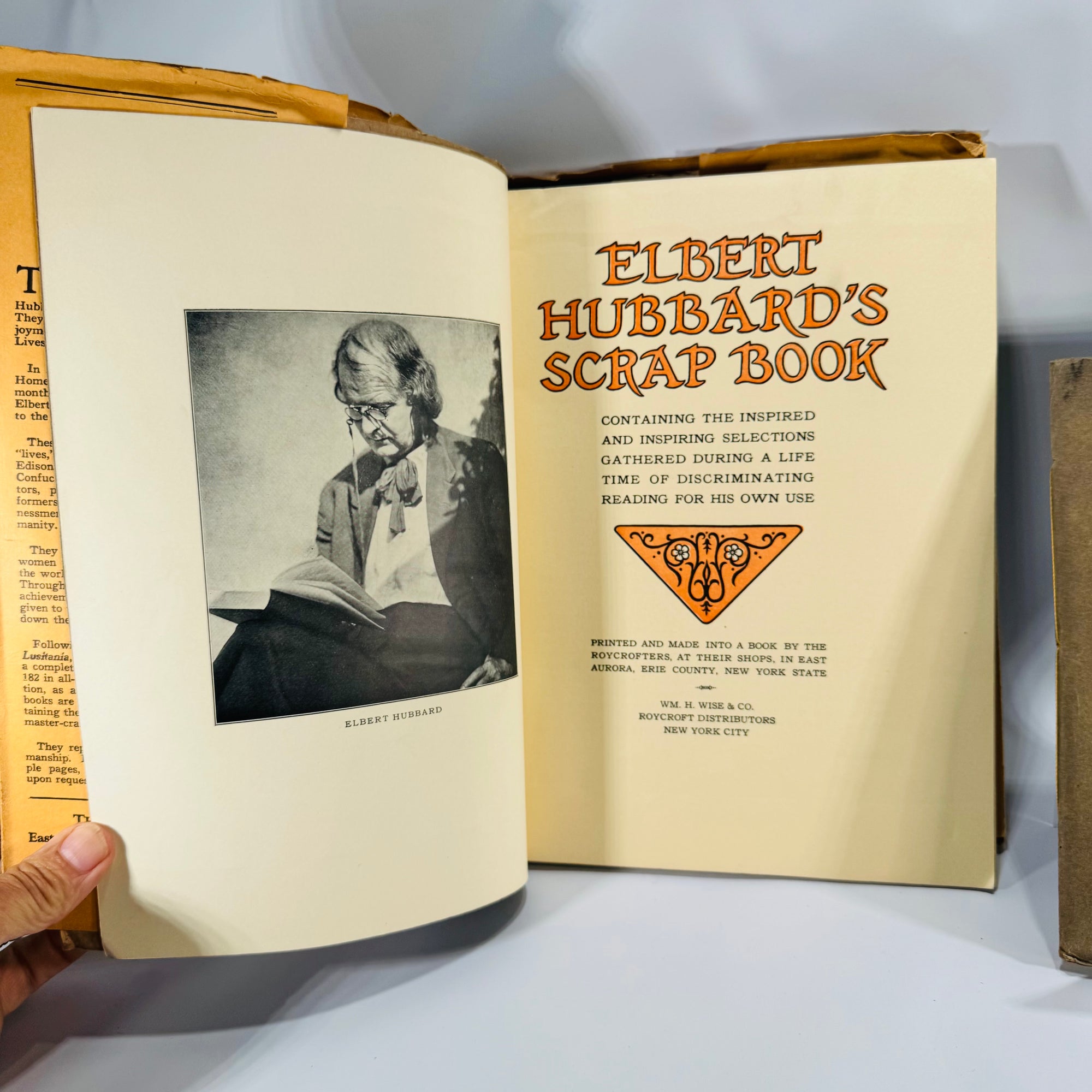 Roycroft Arts & Letters Lot — Elbert Hubbard’s Scrap Book (1923) + Little Journeys: Beethoven (1901) — Elbert Hubbard | Decorative Roycroft Design, Literary Essays