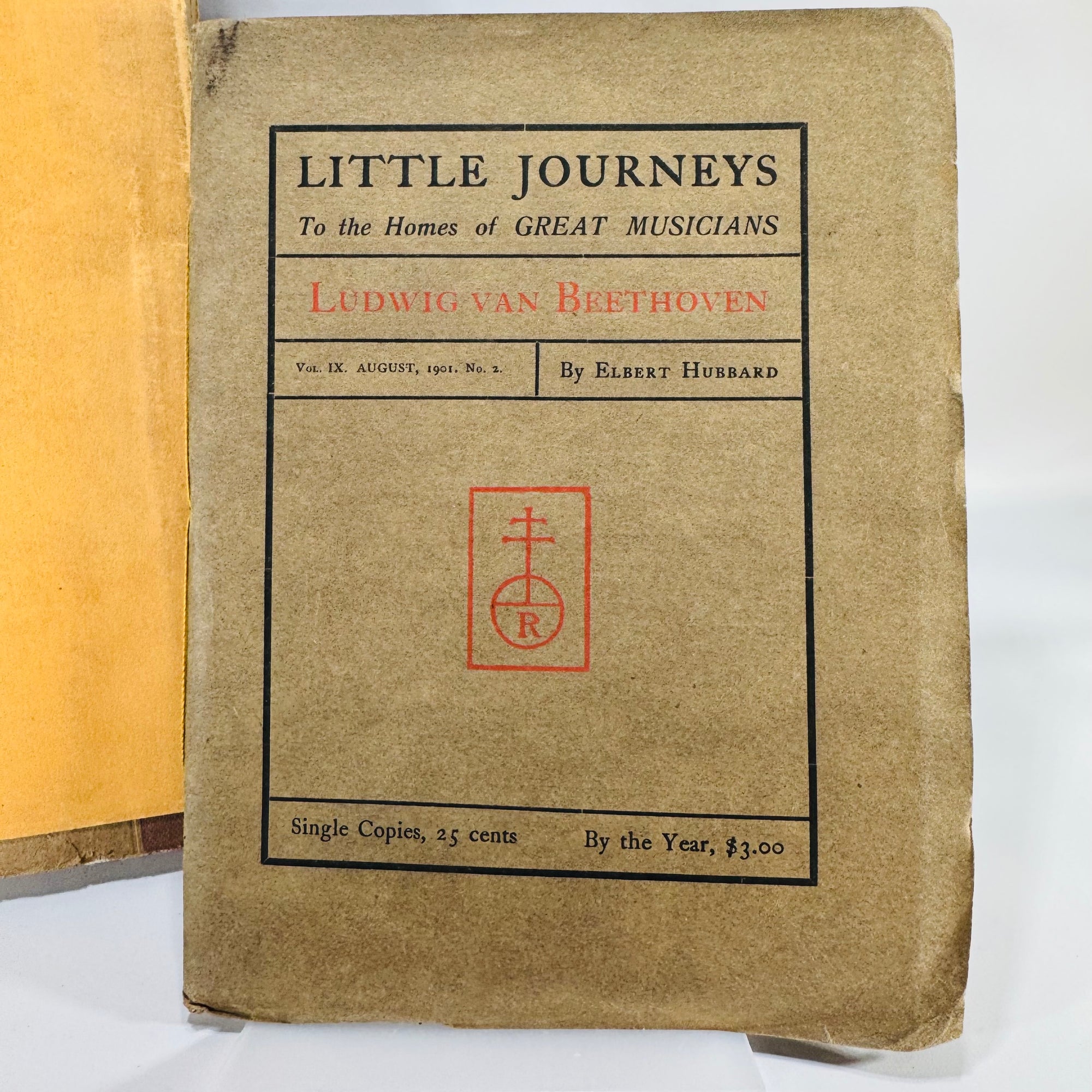 Roycroft Arts & Letters Lot — Elbert Hubbard’s Scrap Book (1923) + Little Journeys: Beethoven (1901) — Elbert Hubbard | Decorative Roycroft Design, Literary Essays