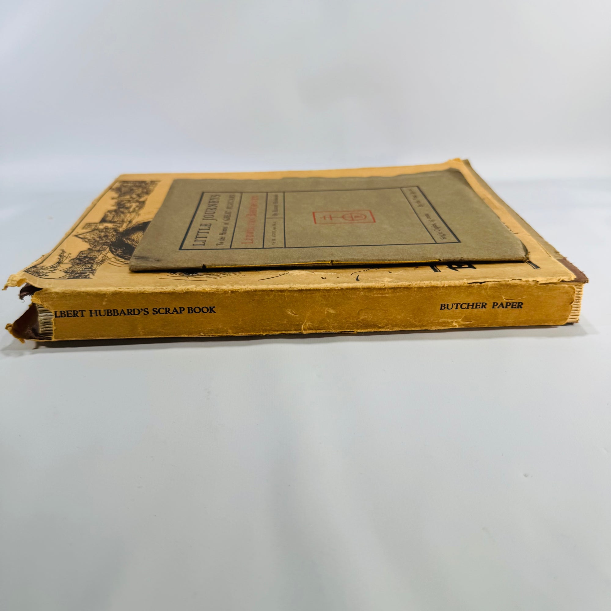 Roycroft Arts & Letters Lot — Elbert Hubbard’s Scrap Book (1923) + Little Journeys: Beethoven (1901) — Elbert Hubbard | Decorative Roycroft Design, Literary Essays