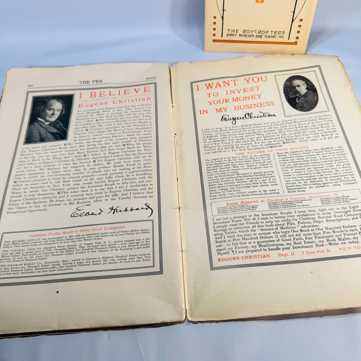 Arts & Crafts Ephemera Lot — The FRA (Jan. 1910) + Roycrofters Booklets (c.1910) — Elbert Hubbard | Roycroft Press design, Arts & Crafts Movement
