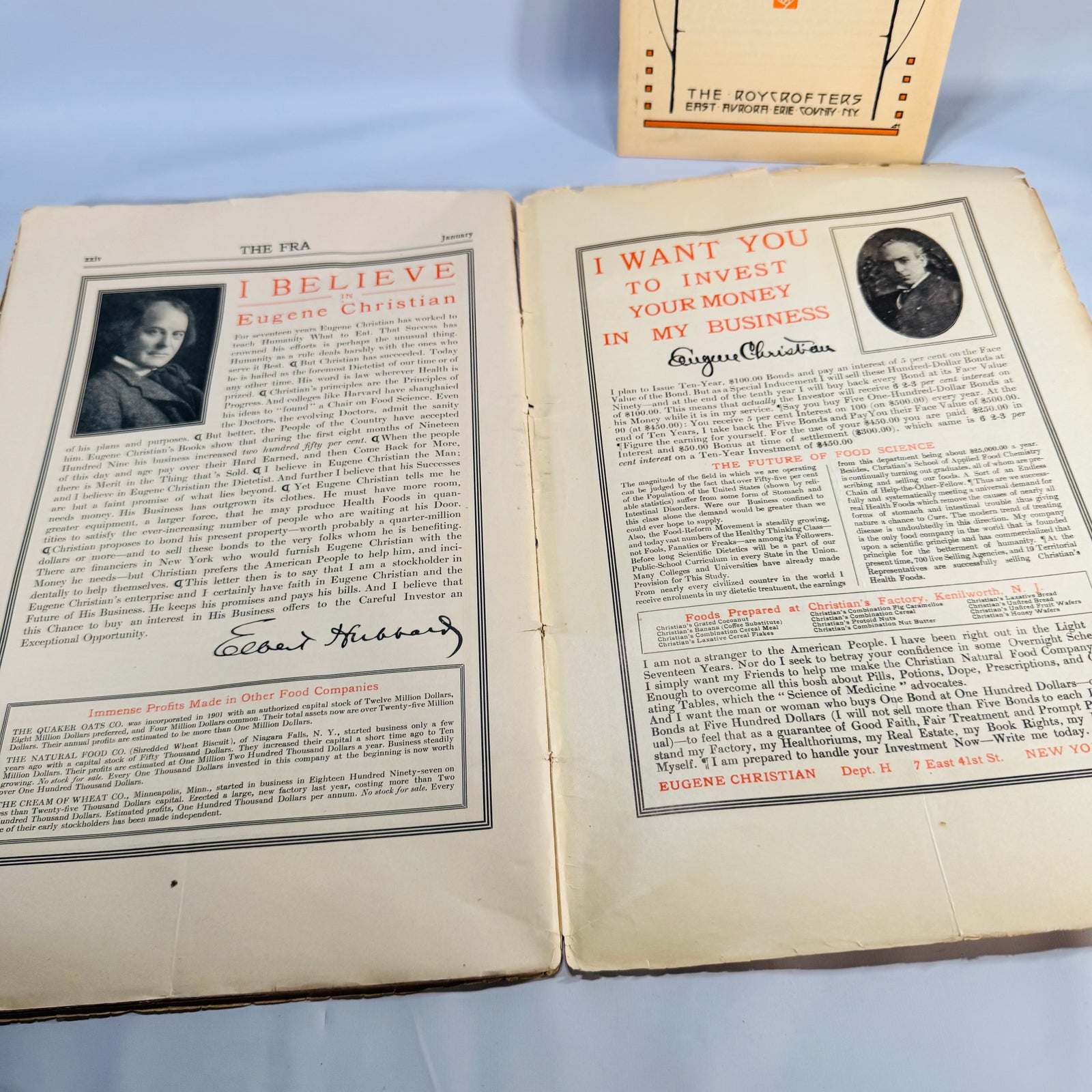 Arts & Crafts Ephemera Lot — The FRA (Jan. 1910) + Roycrofters Booklets (c.1910) — Elbert Hubbard | Roycroft Press design, Arts & Crafts Movement