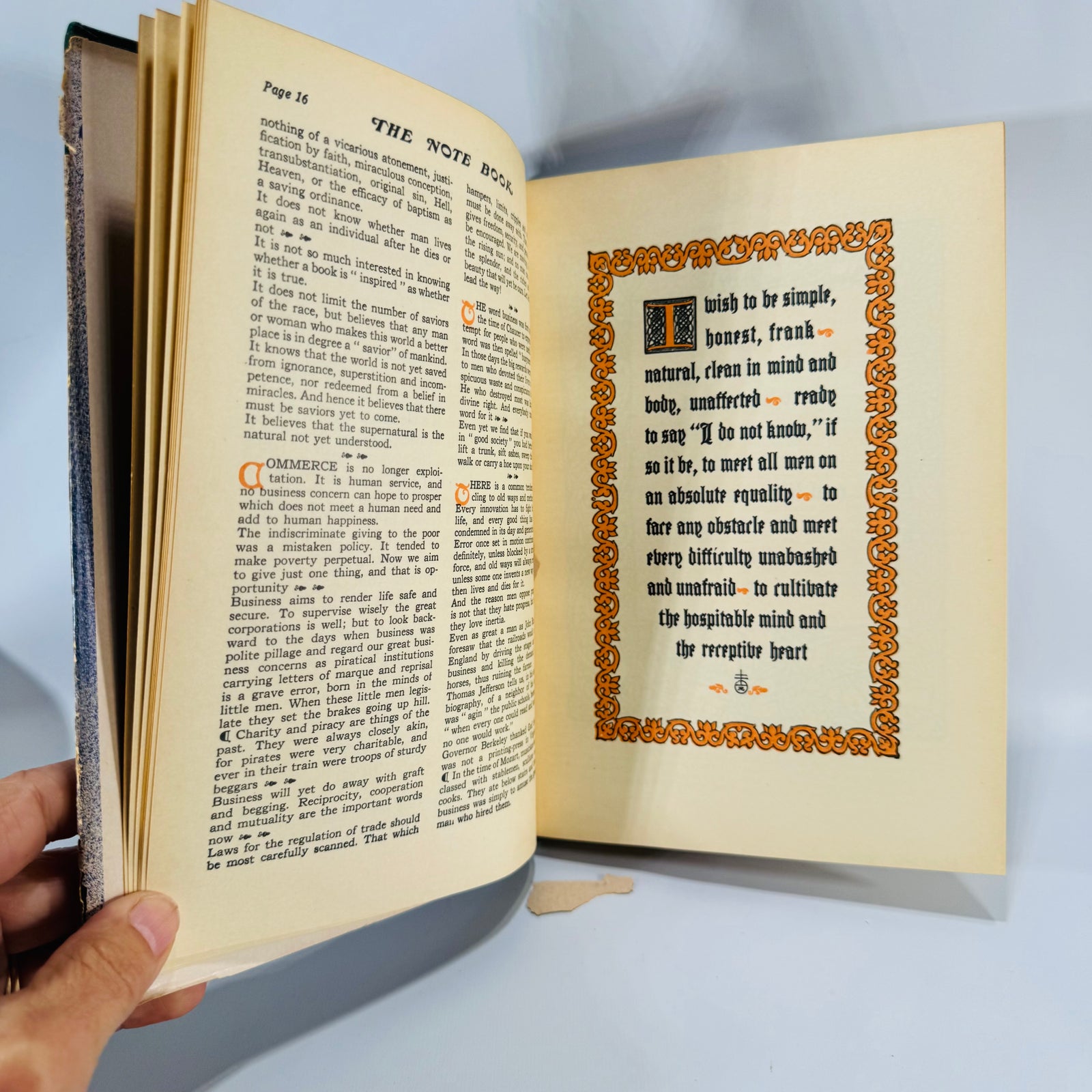 Arts & Crafts Essays — The Note Book of Elbert Hubbard (1927) — Wm. H. Wise & Co. | Decorative Plates, Aphorisms, Arts & Crafts