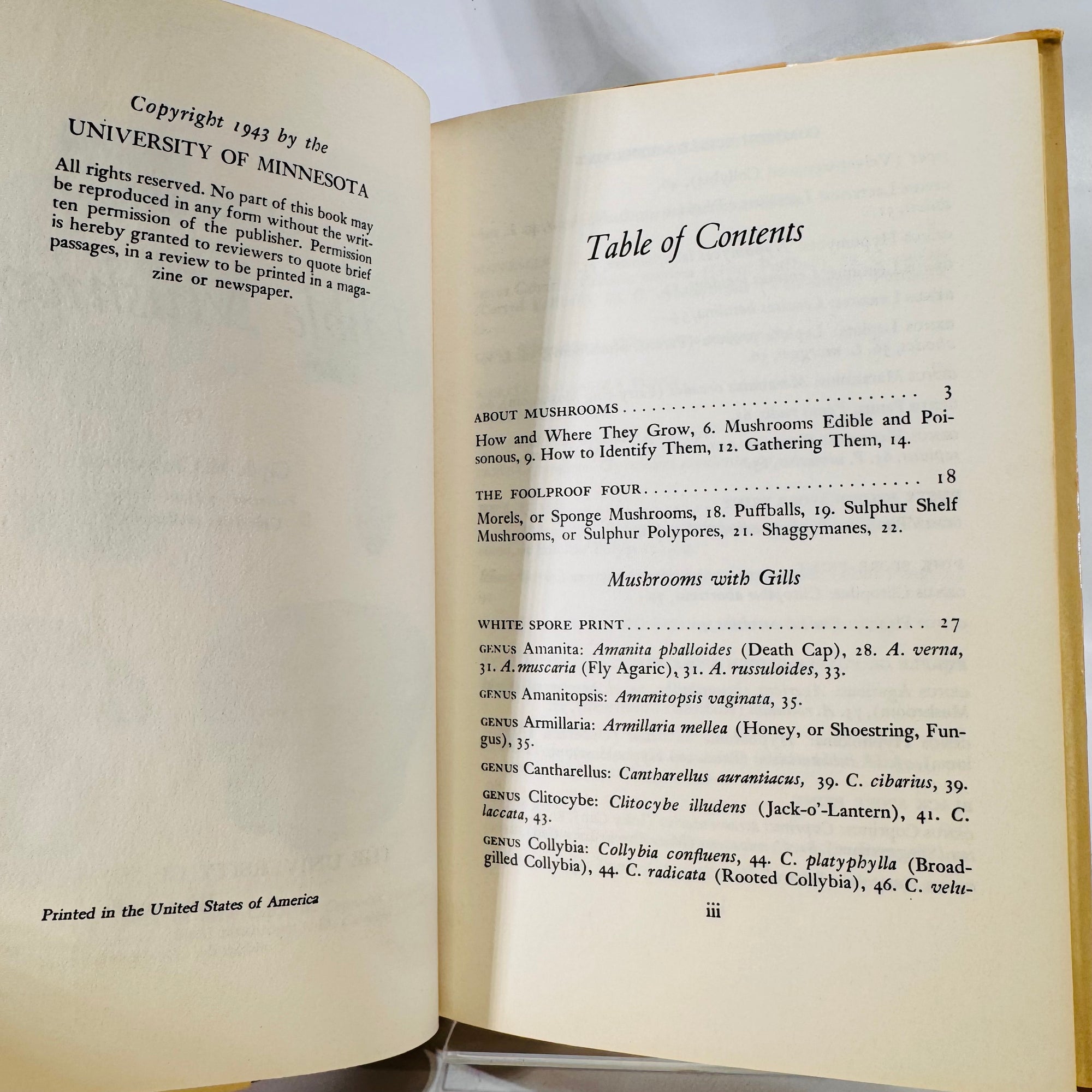 Common Edible Mushrooms by Clyde M. Christensen (1943), The University of Minnesota Press, Hardcover with Dust Jacket