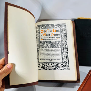 Roycroft Classics 3-Book Lot — Elbert Hubbard (Time & Chance 1901 Rev.; Guide Book for Little Journeys 1926; Note Book 1957) | Arts & Crafts Essays, Biography