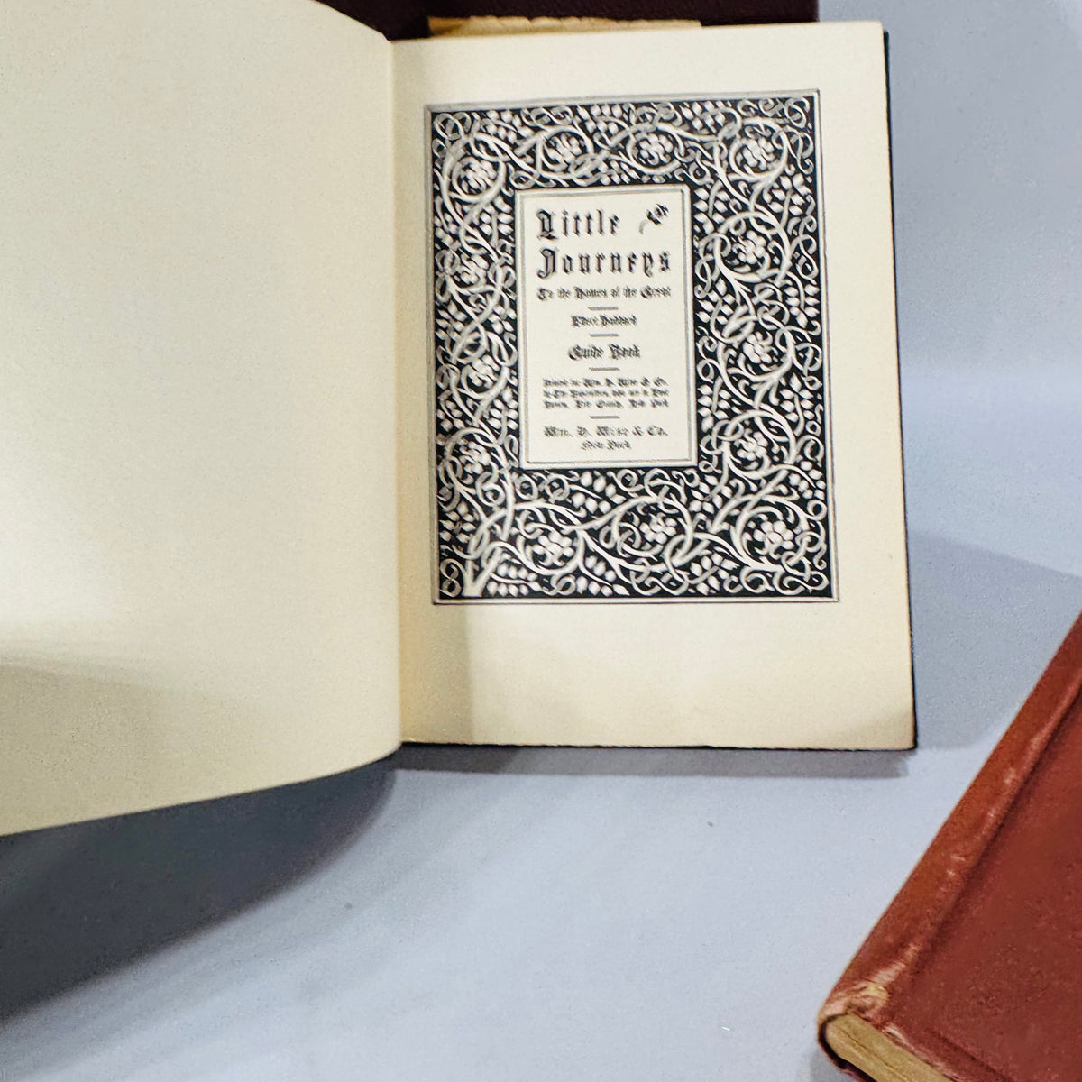 Roycroft Classics 3-Book Lot — Elbert Hubbard (Time & Chance 1901 Rev.; Guide Book for Little Journeys 1926; Note Book 1957) | Arts & Crafts Essays, Biography