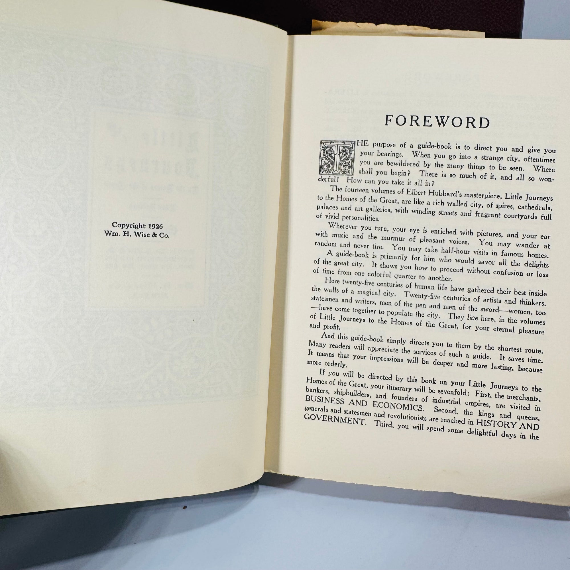 Roycroft Classics 3-Book Lot — Elbert Hubbard (Time & Chance 1901 Rev.; Guide Book for Little Journeys 1926; Note Book 1957) | Arts & Crafts Essays, Biography