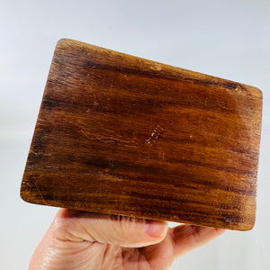 Vintage Carved Wood Trinket Box India | Floral Vine Keepsake Jewelry Box