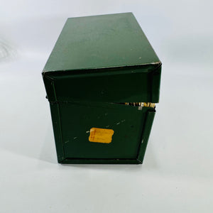 Vintage Green Metal Recipe Box with Recipes | Estate Sale Family Kitchen Ephemera
