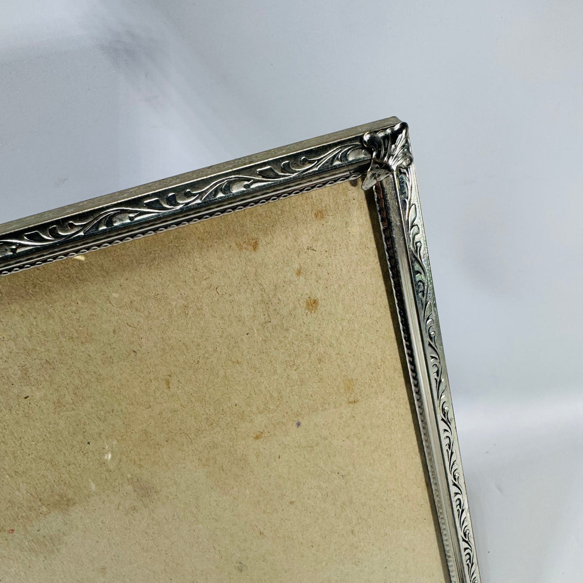 Vintage Silver 8 x 10 Picture Frame | Floral Metal Easel Back Frame