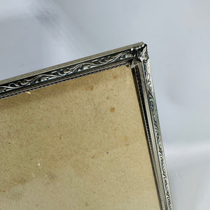 Vintage Silver 8 x 10 Picture Frame | Floral Metal Easel Back Frame