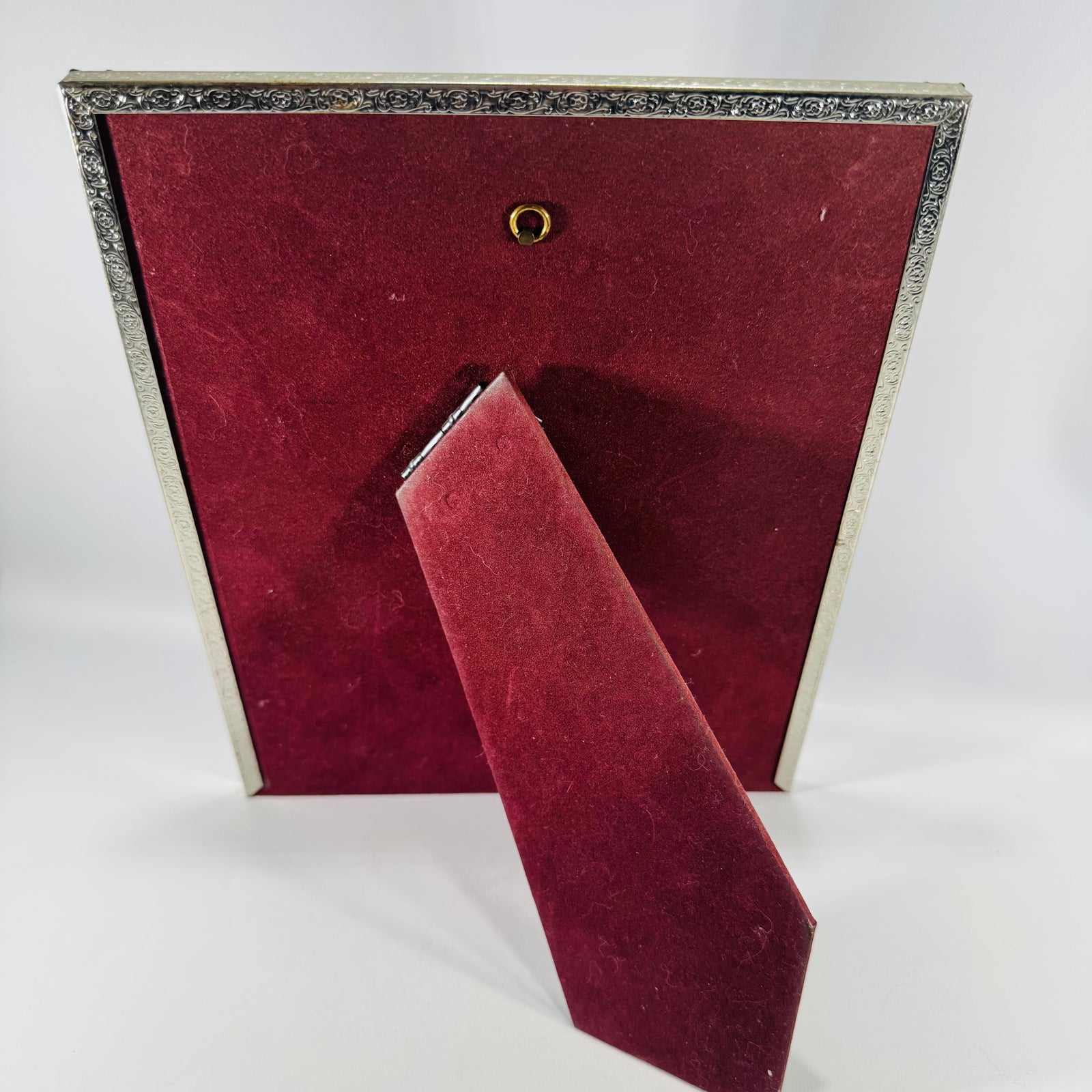 Vintage Silver 8 x 10 Picture Frame | Floral Metal Easel Back Frame
