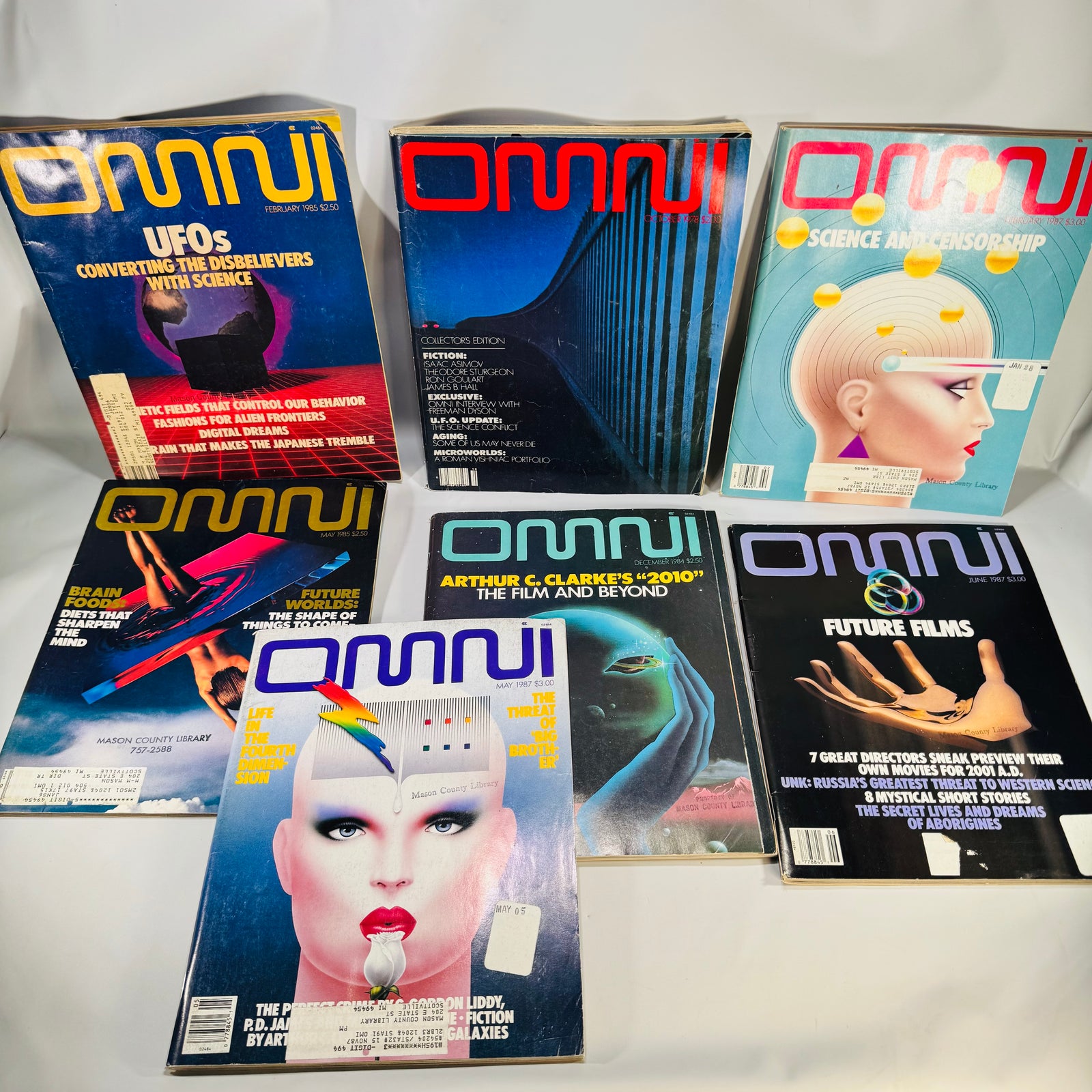 OMNI Magazine Lot of 7 (1978–1987) — Various Issues — OMNI Editors | Retro Ads & Cover Art, Science & Science Fiction Magazine