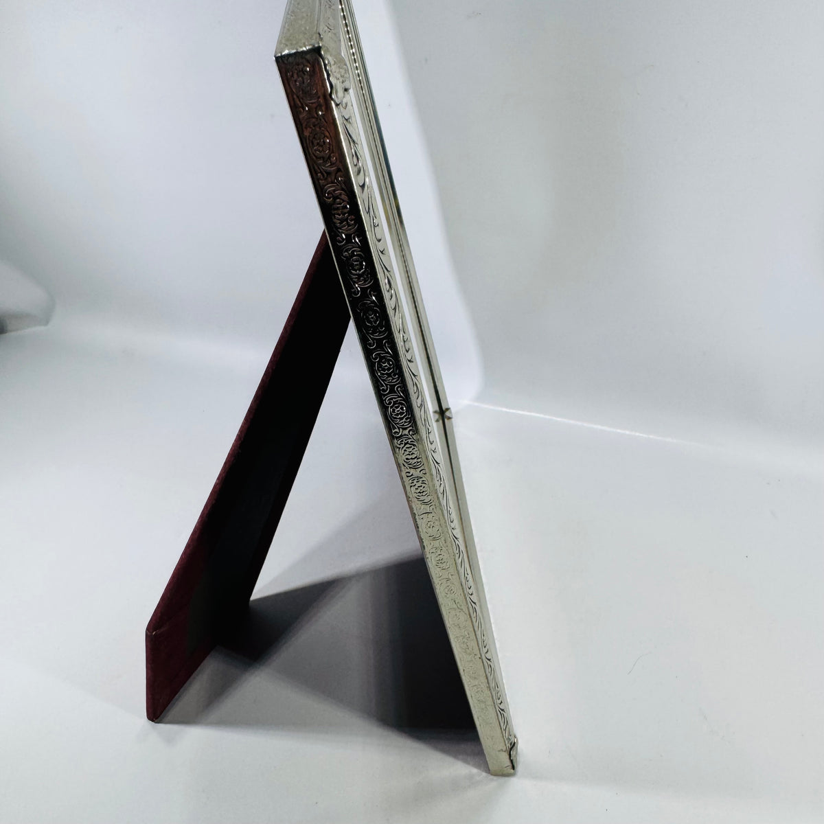 Vintage Silver 8 x 10 Picture Frame | Floral Metal Easel Back Frame