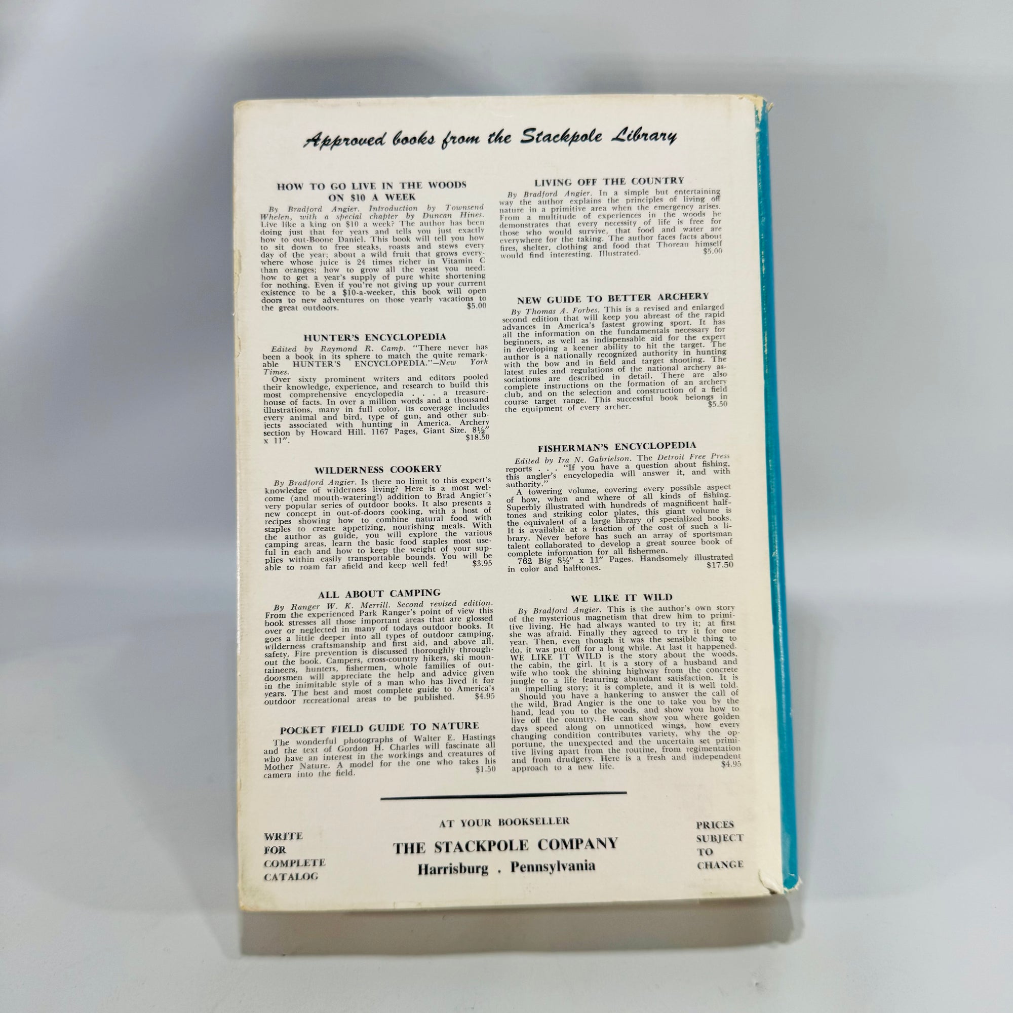 Outdoor Survival & Wilderness Skills — On Your Own in the Wilderness (1964, later printing) — Townsend Whelen & Bradford Angier | Photo-Illustrated, Fieldcraft