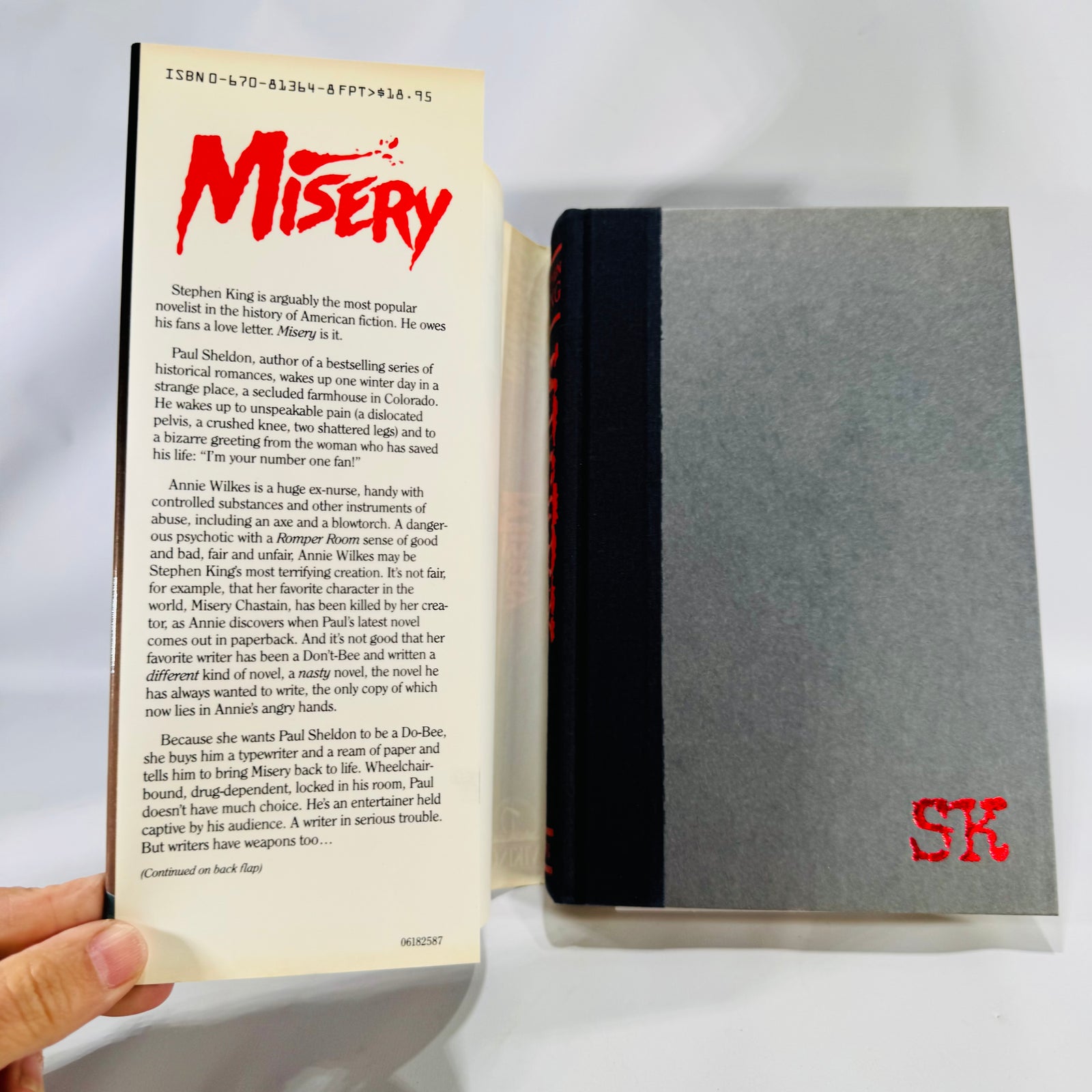 Horror Fiction Classic — Misery (1987) — Stephen King | Price-intact DJ, Psychological Thriller