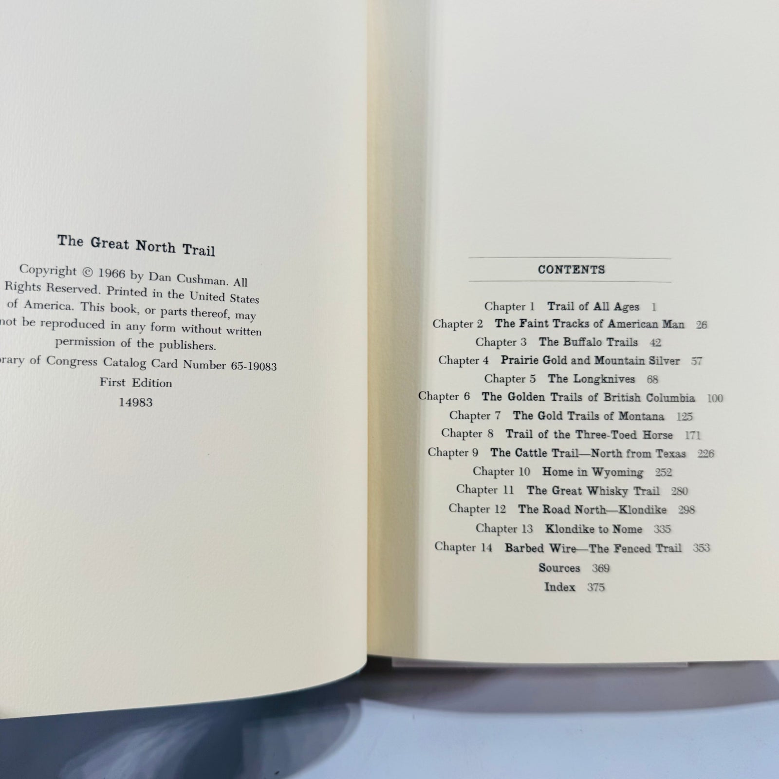 American History & Exploration — The Great North Trail (1966, First Edition) — Dan Cushman | Map Endpapers, Trails History