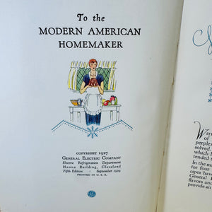 Vintage General Electric Refrigerator Cookbook Bundle Electric Refrigerator Recipes Alice Bradley 1929