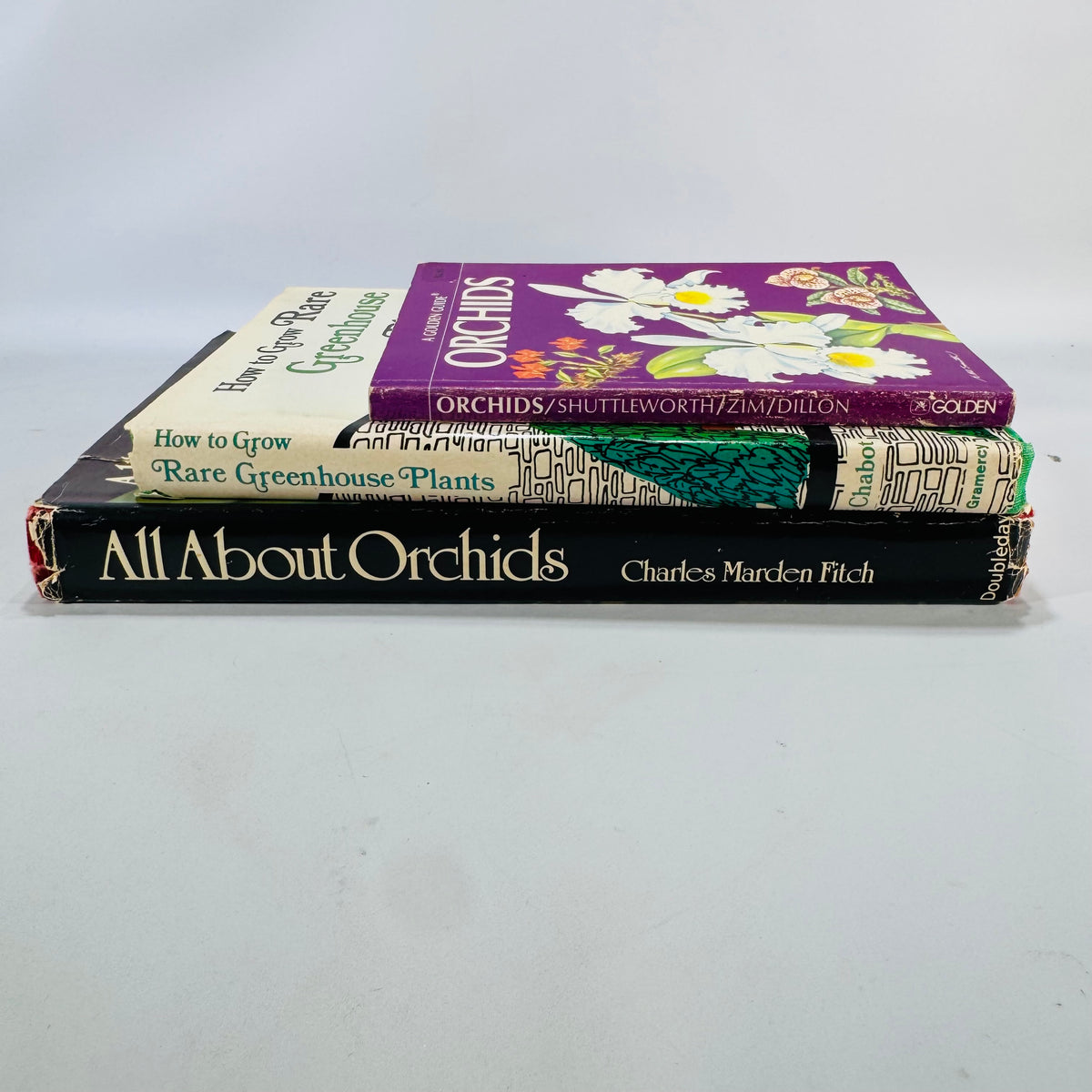 Horticulture / Gardening Reference — Orchid & Greenhouse Guides 3-Book Set (c.1970s–1980s) — Fitch • Chabot • Zim/Shuttleworth/Dillon | Illustrated, Orchid Care