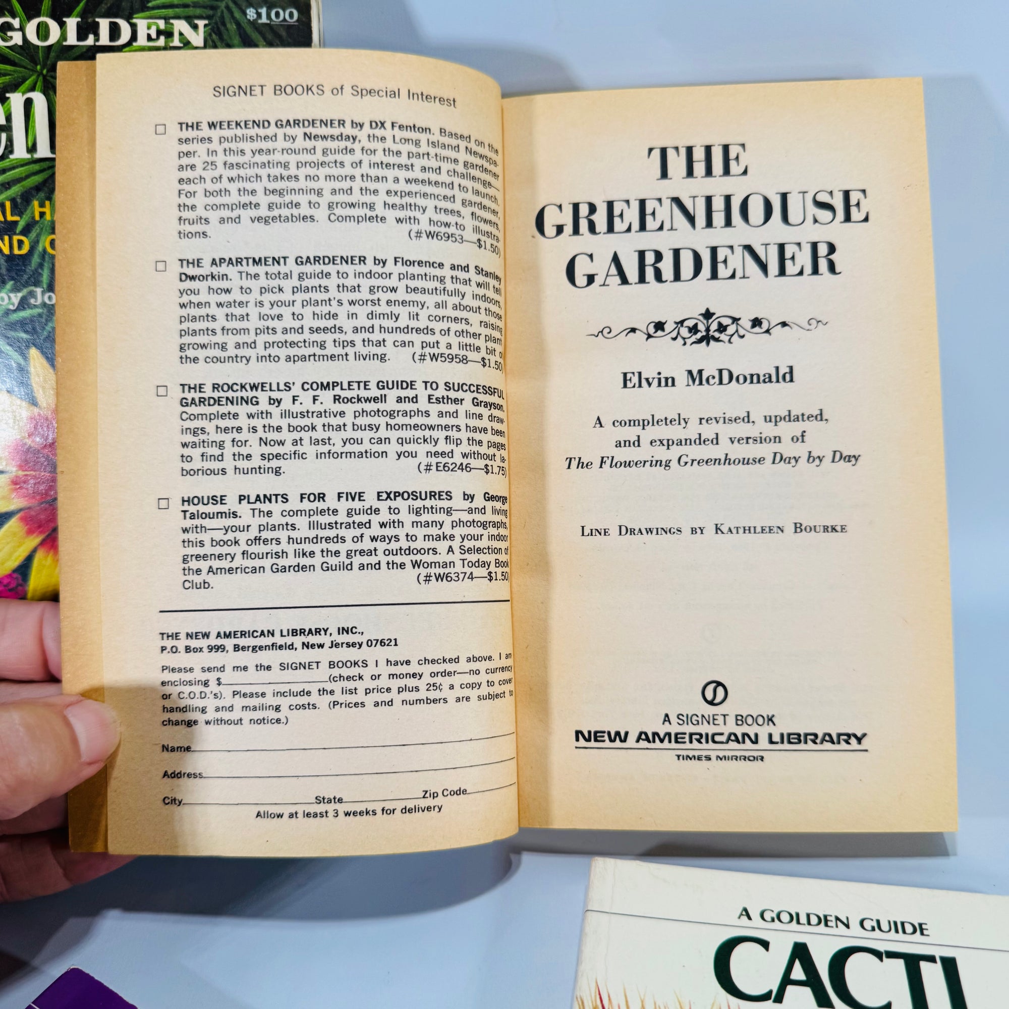 Garden & Greenhouse Paperbacks Lot (1961–1976) — Golden Guides + Signet | 4-Book Vintage Gardening Reference