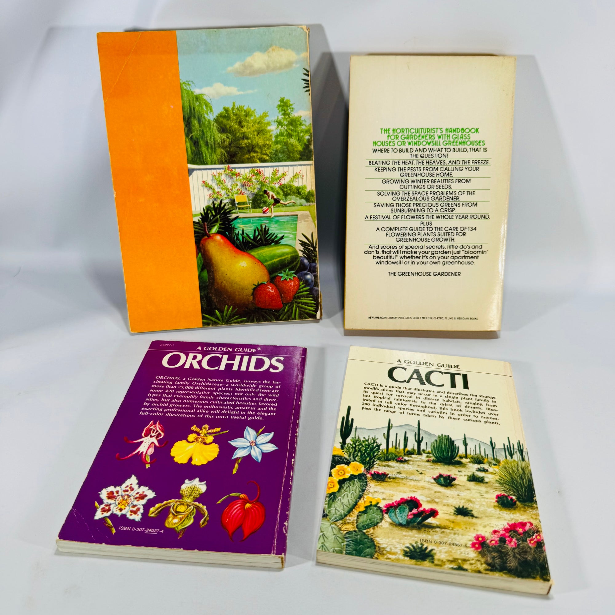 Garden & Greenhouse Paperbacks Lot (1961–1976) — Golden Guides + Signet | 4-Book Vintage Gardening Reference