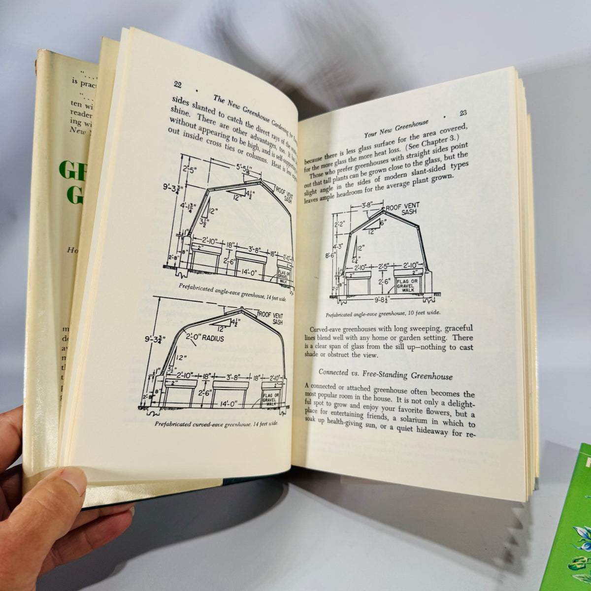 Greenhouse Gardening & Herbs Duo — The New Greenhouse Gardening for Everyone (HC/DJ, 1955/Gramercy) + Herbs and Spices Golden Guide (1976 PB) | Gardening & Herb Reference