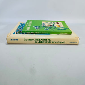 Greenhouse Gardening & Herbs Duo — The New Greenhouse Gardening for Everyone (HC/DJ, 1955/Gramercy) + Herbs and Spices Golden Guide (1976 PB) | Gardening & Herb Reference