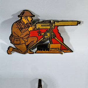 Vintage Marx Soldiers of Fortune Tin Litho Targets | 1930s Military Toy Game Pieces