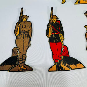 Vintage Marx Soldiers of Fortune Tin Litho Targets | 1930s Military Toy Game Pieces