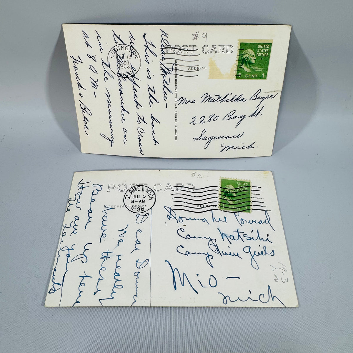 Vintage Michigan Postcard Bundle | S.S. Badger Ludington & Harrison Bear Postcards