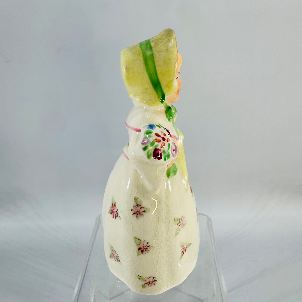 Vintage Japan Umbrella Girl Figurine | Small Ceramic Floral Shelf Sitter